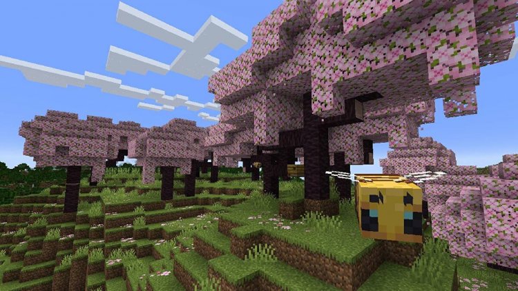 Cherry Blossom Biome Addon (Minecraft 1.20)