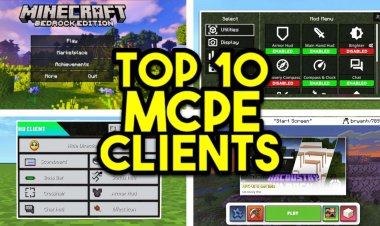 Top 10 Clients For Minecraft Bedrock 1.20! (FPS BOOST)